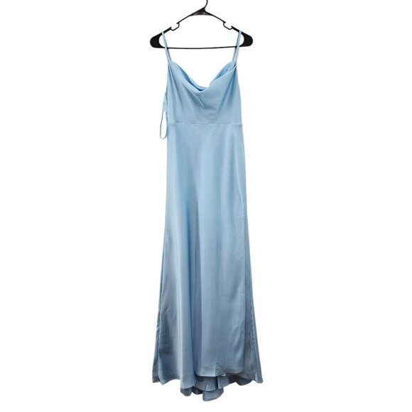 Fame and Partners Women's Cowl Neck Satin Maxi Dress - 6 - Picture 1 of 11